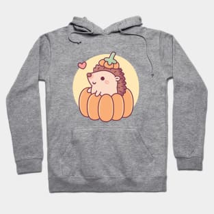 Cute Little Hedgehog In Pumpkin Halloween Autumn Hoodie